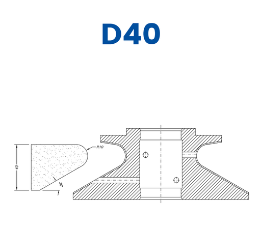 [SCE62314] SCE62314 40mm Shark Nose Line 60 - (Bore 35 Fitting) Profile D40 EHS Position 2 EHS Kit (all materials, high speed)