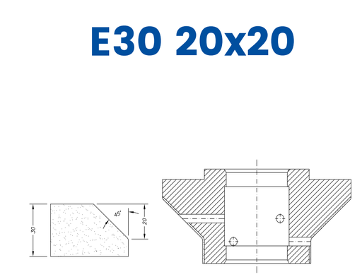 [SCE62046] SCE62046 30mm 2/3 Bevel Line 60 - (Bore 35 Fitting) Profile E30 20x20 EHS Position 2 EHS Kit (all materials, high speed)