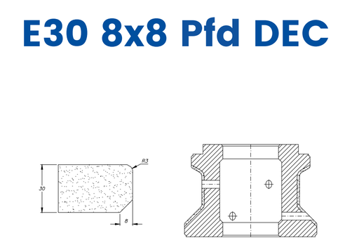 [SCE61D419] SCE61D419 30mm Closed 1/3 Bevel Line 60 - (Bore 35 Fitting) Profile E30 8x8 PFD DEC EHS Position 1 EHS Kit (all materials, high speed)