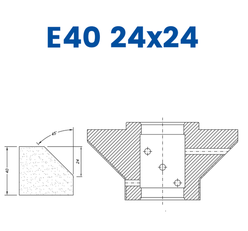 [SCE61047] SCE61047 40mm 2/3 Bevel Line 60 - (Bore 35 Fitting) Profile E40 24x24 EHS Position 1 EHS Kit (all materials, high speed)