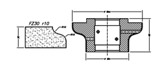 [SCE63074] SCE63074 30mm Ogee Flat Line 60 - (Bore 35 Fitting) Profile FZ30 EHS Position 3 EHS Kit (all materials, high speed)