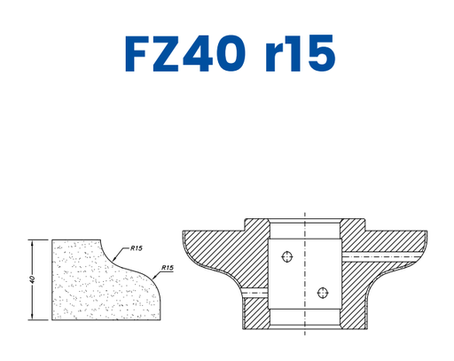 [SCE61076] SCE61076 40mm Ogee Flat Line 60 - (Bore 35 Fitting) Profile FZ40 r15 EHS Position 1 EHS Kit (all materials, high speed)