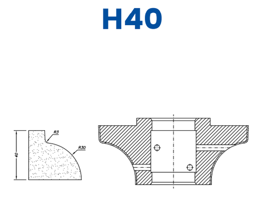 [SCE62058] SCE62058 40mm Dupont Line 60 - (Bore 35 Fitting) Profile H40 EHS Position 2 EHS Kit (all materials, high speed)