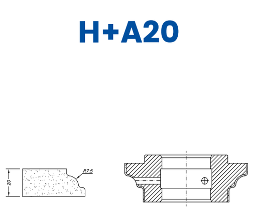 [SCE62059] SCE62059 20mm Stepped Dupont Line 60 - (Bore 35 Fitting) Profile H+A20 EHS Position 2 EHS Kit (all materials, high speed)