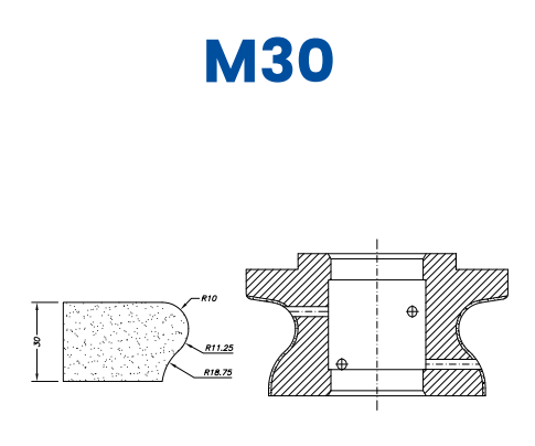 [SCE62068] SCE62068 30mm Stair Tread Line 60 - (Bore 35 Fitting) Profile M30 EHS Position 2 EHS Kit (all materials, high speed)