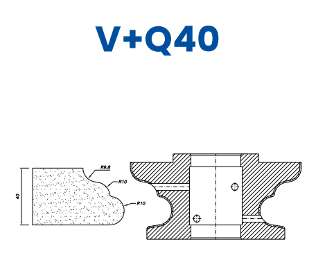 [SCE61104] SCE61104 40mm Ogee Bull Line 60 - (Bore 35 Fitting) Profile V+Q40 EHS Position 1 EHS Kit (all materials, high speed)
