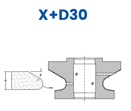 [SCE62109] SCE62109 30mm Knoll Line 60 - (Bore 35 Fitting) Profile X+D30 EHS Position 2 EHS Kit (all materials, high speed)