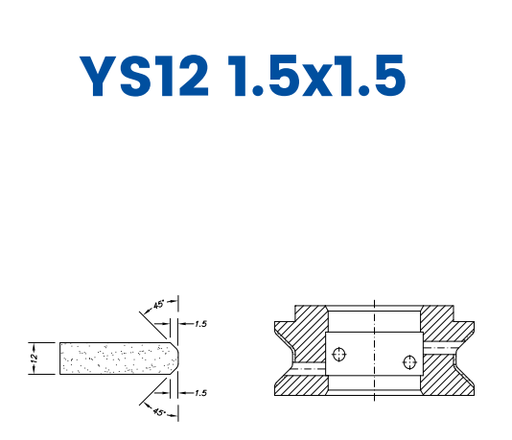 [SCE62D191] SCE62D191 12mm Double Chamfer 1.5x1.5 Line 60 - (Bore 35 Fitting) Profile YS12 1.5x1.5 EHS Position 2 EHS Kit (all materials, high speed)