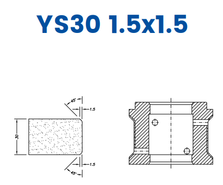 [SCE63D445] SCE63D445 30mm Double Chamfer 1.5x1.5 Line 60 - (Bore 35 Fitting) Profile YS30 1.5x1.5 EHS Position 3 EHS Kit (all materials, high speed)