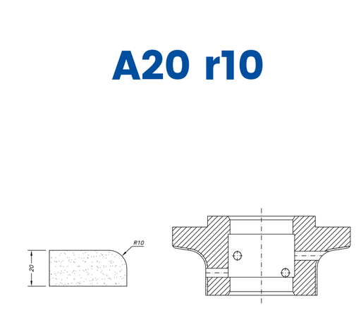 [SC6X002] SC6X002 20mm Half Bullnose Line 60 - (Bore 35 Fitting) Profile A20 r10 XtraFine Position 3X Standard Kit (all materials)