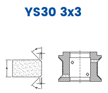 [SC62121] SC62121 30mm Double Chamfer 3x3 Line 60 - (Bore 35 Fitting) Profile YS30 3x3 Zenith Position 2 Standard Kit (all materials)