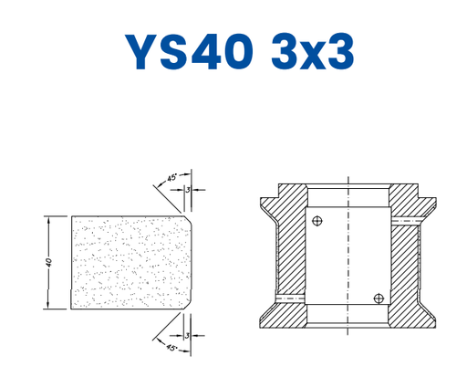 [SC62124] SC62124 40mm Double Chamfer 3x3 Line 60 - (Bore 35 Fitting) Profile YS40 3x3 Zenith Position 2 Standard Kit (all materials)