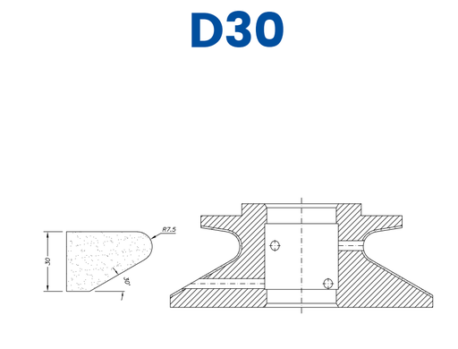 [SC68312] SC68312 30mm Shark Nose Line 60 - (Bore 35 Fitting) Profile D30 Electroplated Position 2 Electroplated Kit (soft materials, marble)