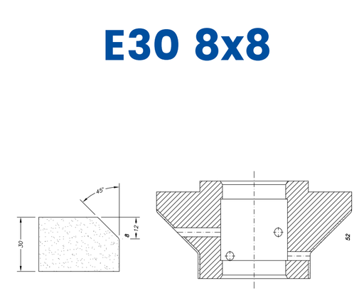 [SC68D361] SC68D361 30mm 1/4 Bevel Line 60 - (Bore 35 Fitting) Profile E30 8x8 Electroplated Position 2 Electroplated Kit (soft materials, marble)