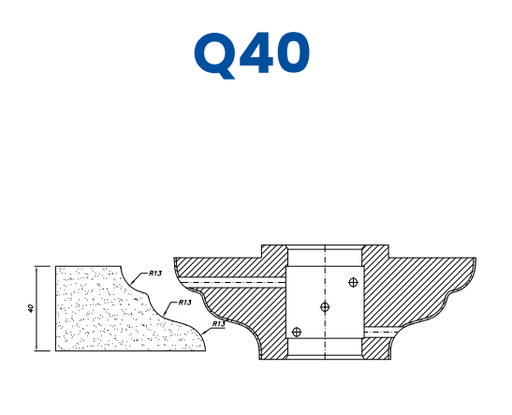 [SC67079] SC67079 40mm Cove Ogee Line 60 - (Bore 35 Fitting) Profile Q40 Electroplated Position 1 Electroplated Kit (soft materials, marble)