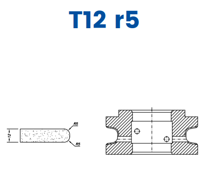 [SC67243] SC67243 12mm Eased Top & Bottom r5 Line 60 - (Bore 35 Fitting) Profile T12 r5 Electroplated Position 1 Electroplated Kit (soft materials, marble)