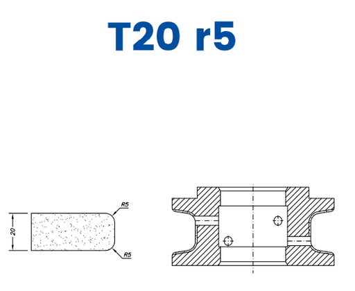 [SC68080] SC68080 20mm Eased Top & Bottom r5 Line 60 - (Bore 35 Fitting) Profile T20 r5 Electroplated Position 2 Electroplated Kit (soft materials, marble)