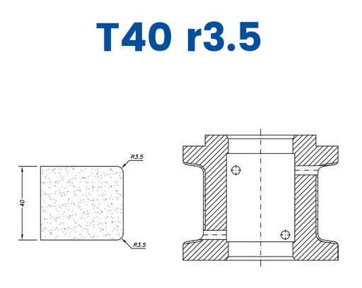 [SC67117] SC67117 40mm Eased Top & Bottom r3.5 Line 60 - (Bore 35 Fitting) Profile T40 r3.5 Electroplated Position 1 Electroplated Kit (soft materials, marble)