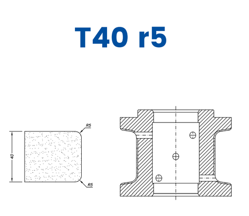 [SC67084] SC67084 40mm Eased Top & Bottom r5 Line 60 - (Bore 35 Fitting) Profile T40 r5 Electroplated Position 1 Electroplated Kit (soft materials, marble)