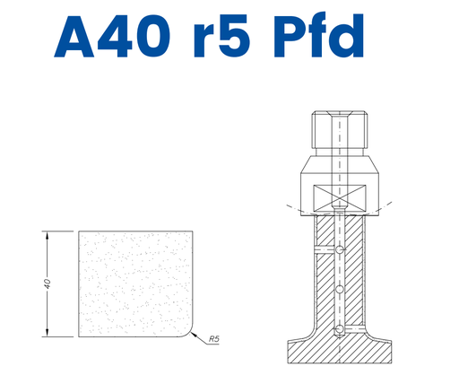[SC24342] Marmo Elettromeccanica SC24342 LINE 20 40mm r5 Eased Edge Polished Face Down Profile A40 r5 Pfd Position 4 Longlife+ EHS Kit (all materials, high speed)