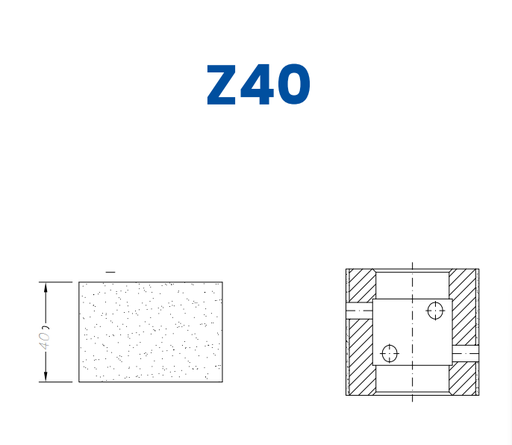 [SCG45035] SCG45035 40mm Flat Edge Line 40 - (Bore 22 Fitting) Profile Z40 GlossForce 3.0 Position 5 EHS Kit (all materials, high speed)
