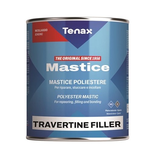 [14AC01BG50] Tenax Mastice Polyester Mastic Travertine Filler for Repearing, Filling and Bonding - Quart Buff Semisolidowet