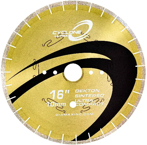 [CUCS16] Diamax Cyclone Ultra Blade - 16" Wet Bridge Saw Blade for Dekton, Neolith, Techlam... - 60 / 50 mm Arbor Size - 10 mm Segment - 2,000 RPM