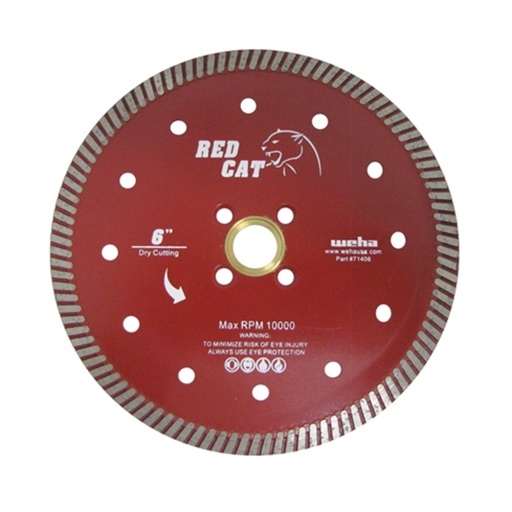 [71416] Weha USA Red Cat Diamond Bridge Saw Blade for Granite, Quartz, Quartzite, Marble