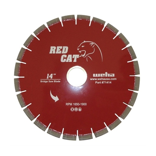 [71418] Weha USA Red Cat Diamond Bridge Saw Blade for Granite, Quartz, Quartzite, Marble