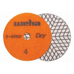 [D5S43] Weha 4" 5 Step Diamond Polishing Pads-DRY
